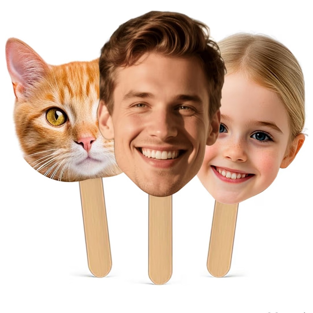 Big Head Cutout Custom – Personalized Photo Fat Heads on Stick (12”)